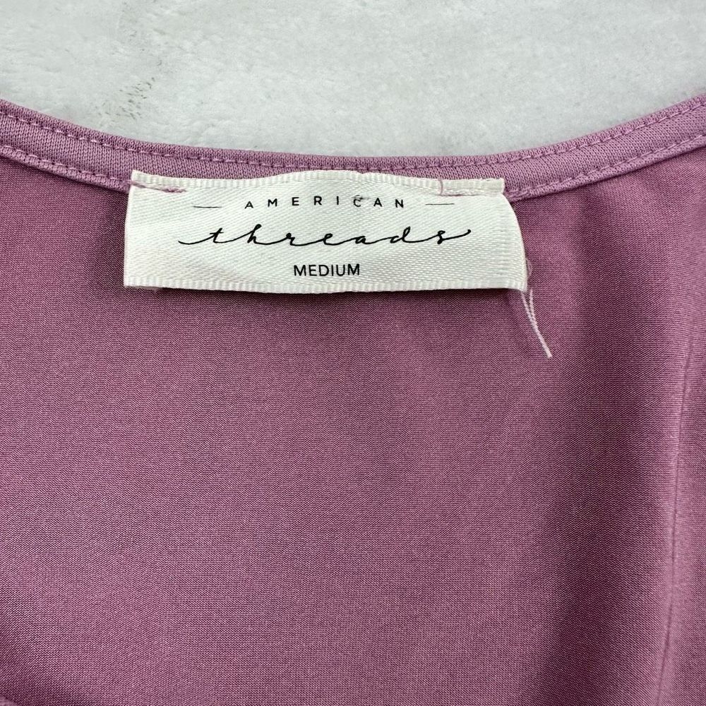 American Threads lavender cropped blouse size M - Picture 4 of 8